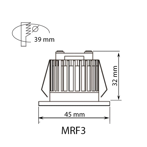 Mini COB Downlight, 4000K , 3W White,300 Lumens IP20 down light