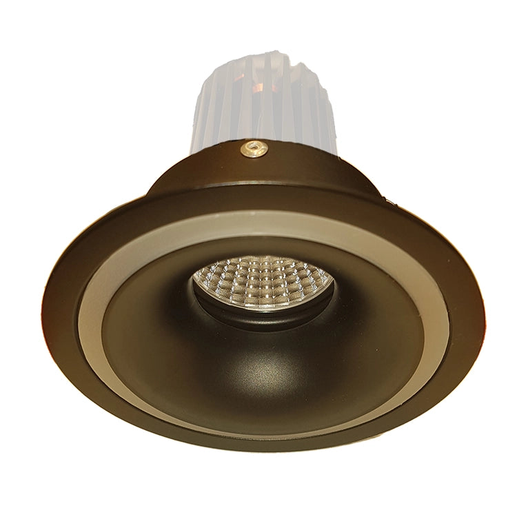 RF6 Black-Round fixed IP20 surface mount trim with halo ring for X Series COB Modules