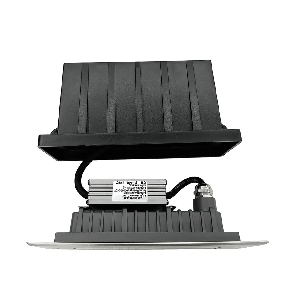 3 x 2 Watt, IP67, 24V, Warm White, Inground, Pathway Light, Stainless Steel, Recess Mount, Clear Diffuser