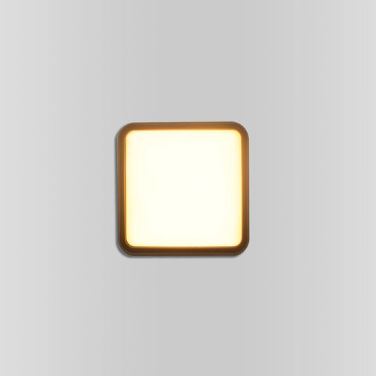 Wall light, Porch light, Alfresco light, Outdoor light 240V AC, 20 Watt, IP54, 2700K, square large, sand black