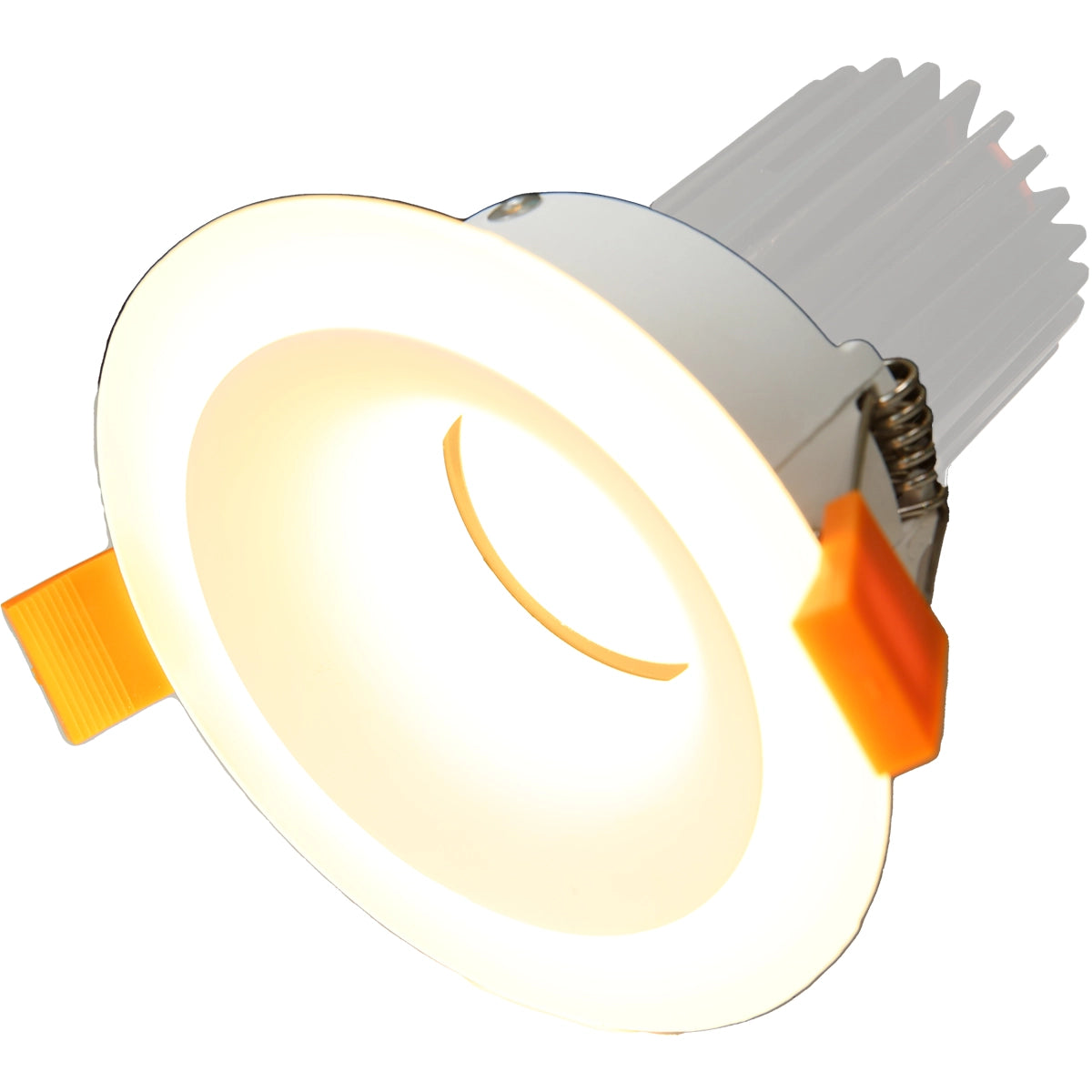 RF12 White- Round fixed IP20 surface mount trim with perspex halo ring for X Series COB Modules