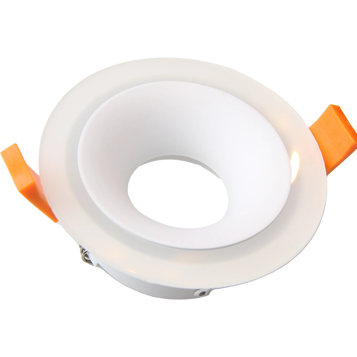 RF12 White- Round fixed IP20 surface mount trim with perspex halo ring for X Series COB Modules