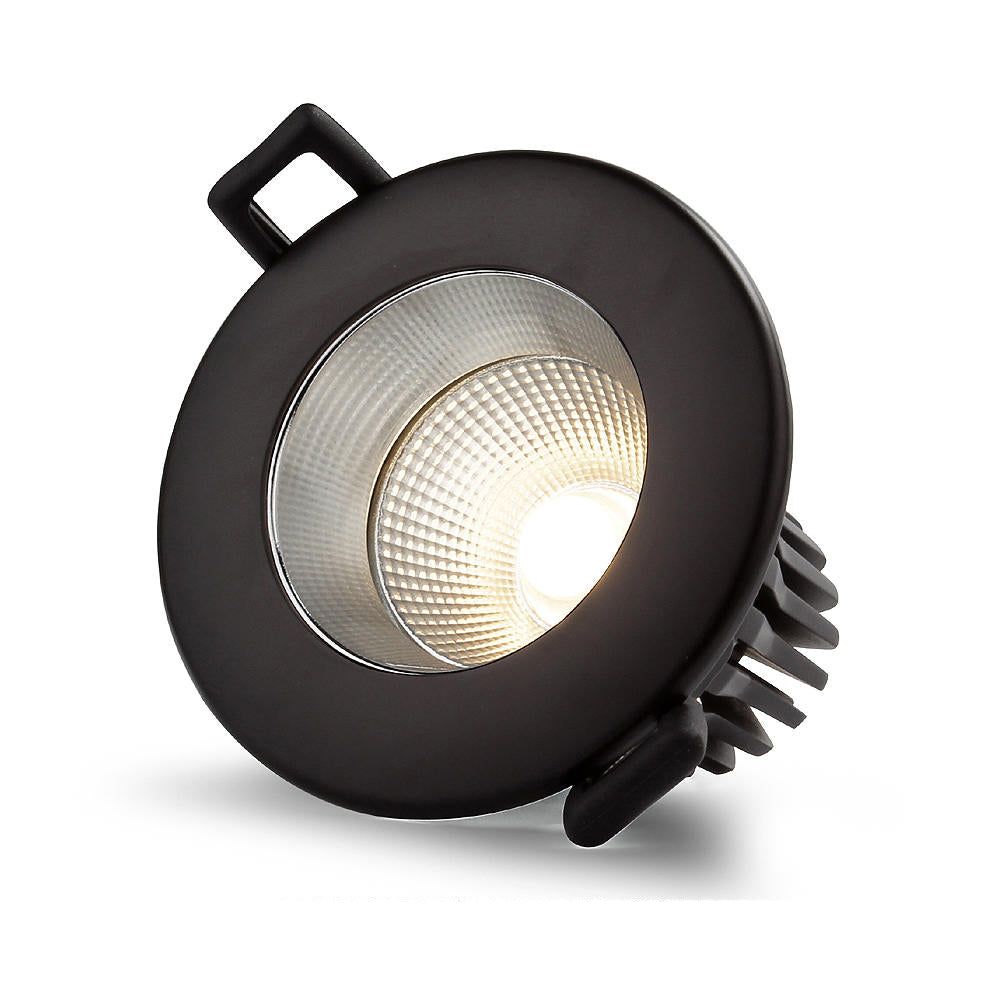 Commercial 12 Watt COB LED Down light IP20 Ultra low glare Tri-Colour Flicker freeBlack