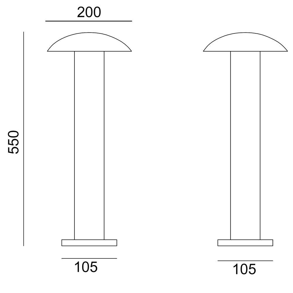 Bollard, Garden light,, 240VAC, 4x3 Watt, IP54, sand black