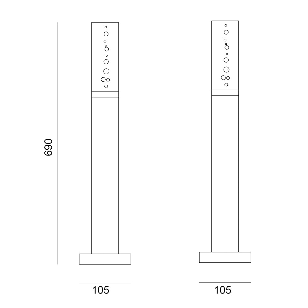 Bollard, Garden Light, 240VAC, 5 Watt, IP54, sand black
