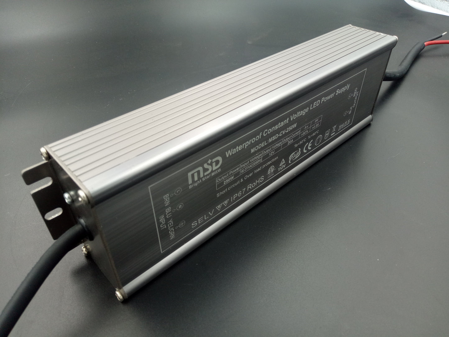 Power supply, 24VDC, 250W, IP67, flicker free, Constant Voltage driver
