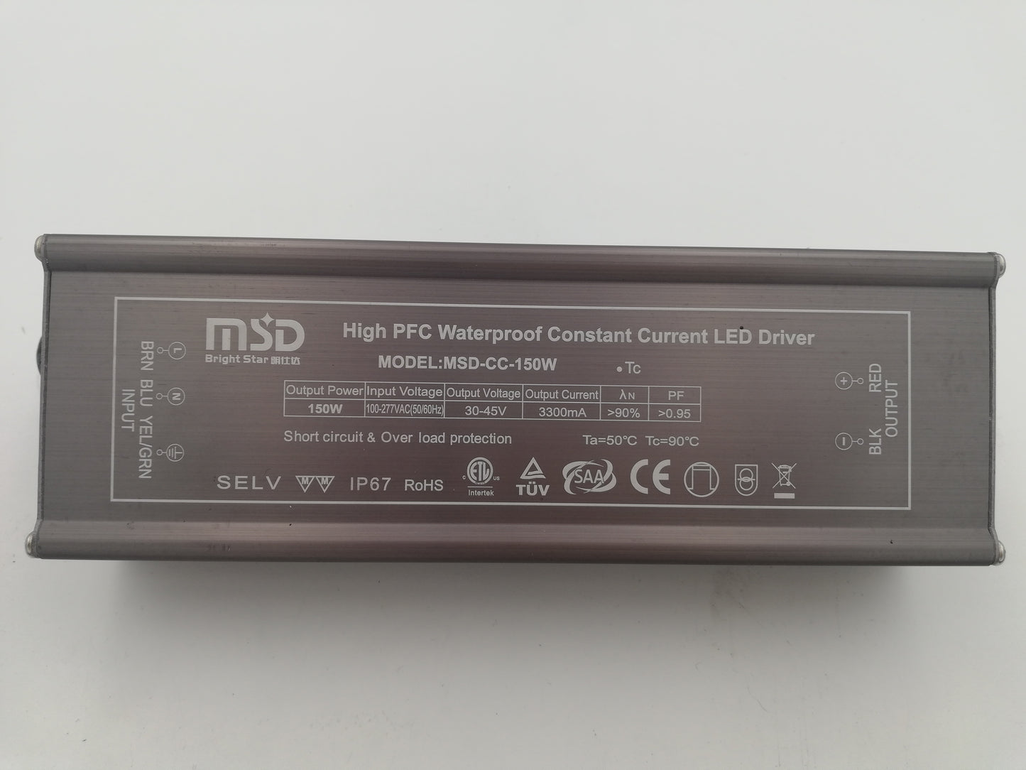 Power Supply, 24VDC, 150W,IP67, flicker free, Constant Current driver