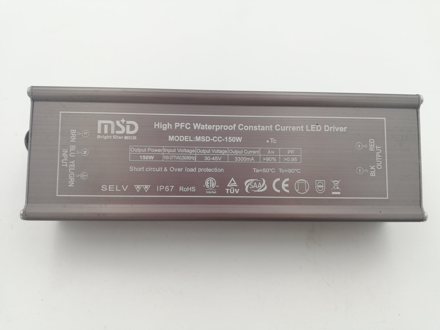 Power Supply, 24VDC, 150W,IP67, flicker free, Constant Current driver