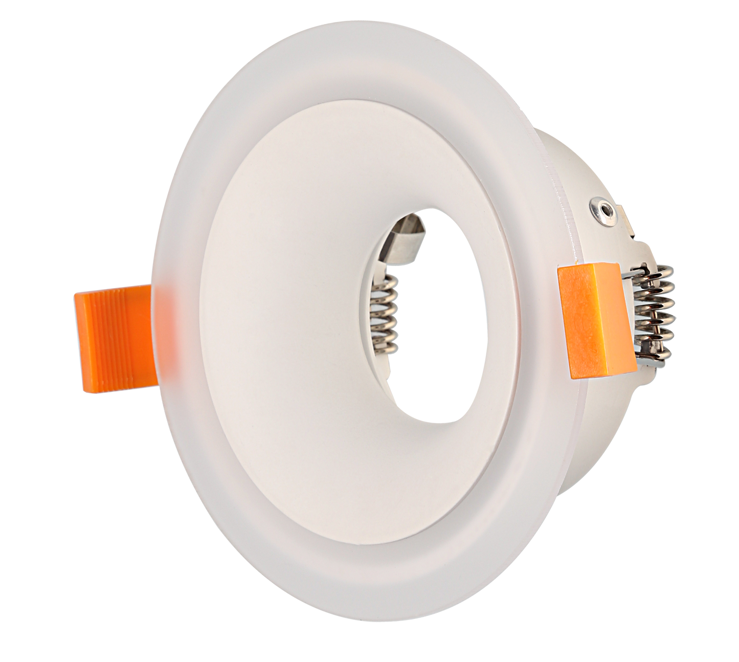 RF12 White- Round fixed IP20 surface mount trim with perspex halo ring for X Series COB Modules