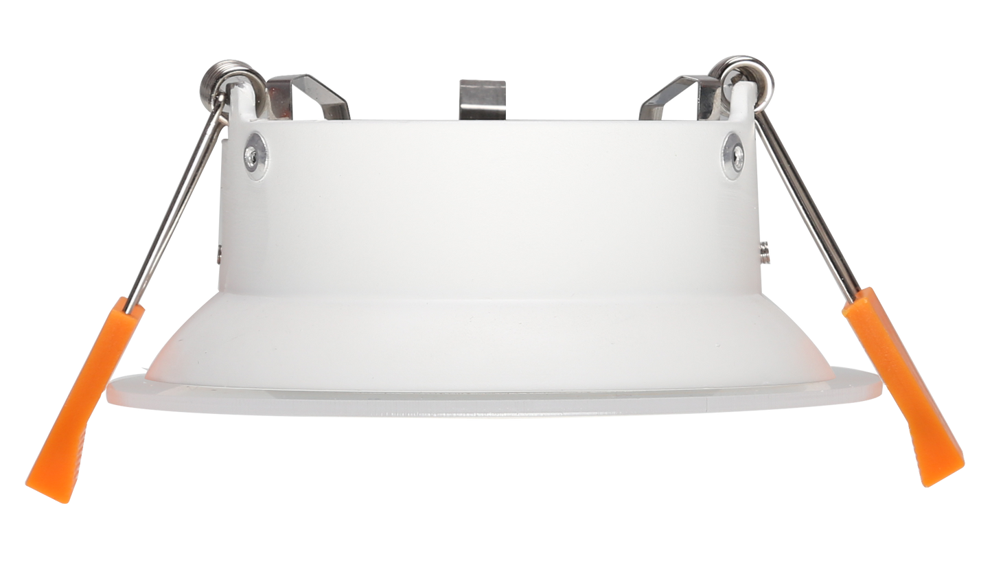 RF12 White- Round fixed IP20 surface mount trim with perspex halo ring for X Series COB Modules