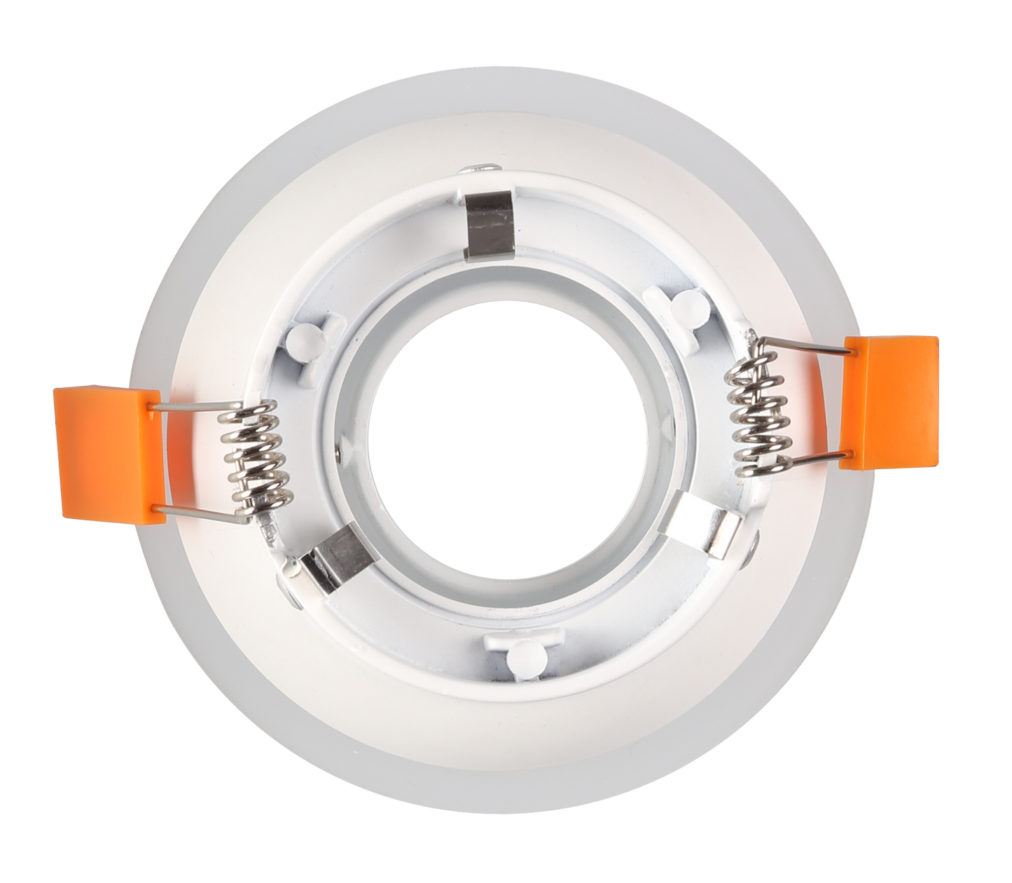 RF12 White- Round fixed IP20 surface mount trim with perspex halo ring for X Series COB Modules