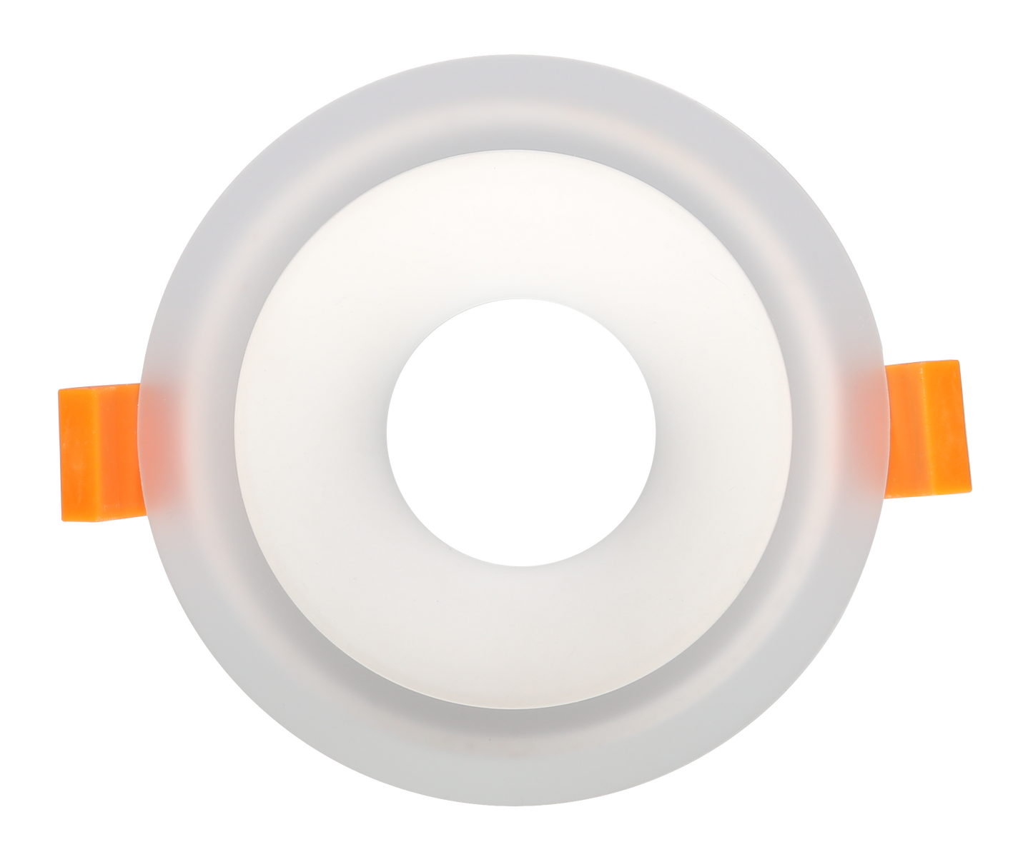 RF12 White- Round fixed IP20 surface mount trim with perspex halo ring for X Series COB Modules