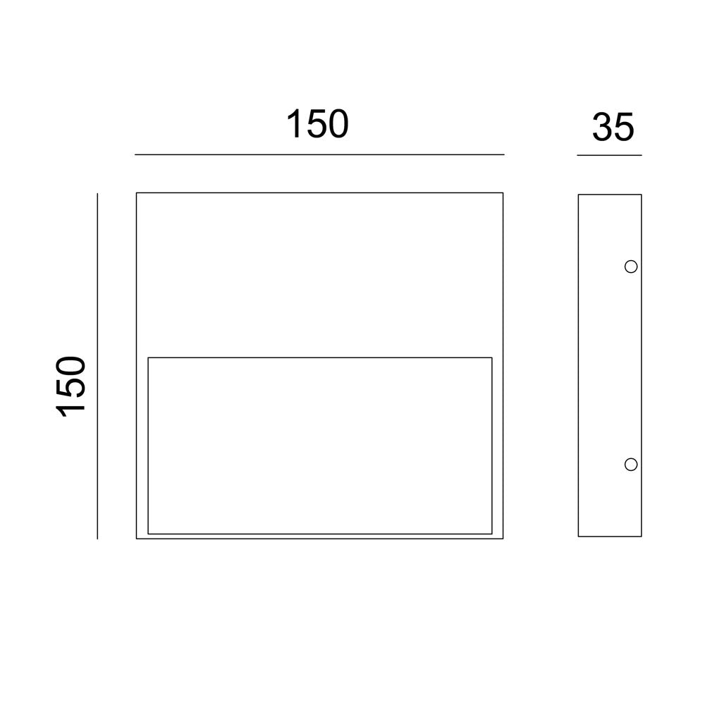 Wall light, Porch light, Alfresco light, Step light, Ambient light, 240V AC, 3 Watt, IP54, 2700K, sand black
