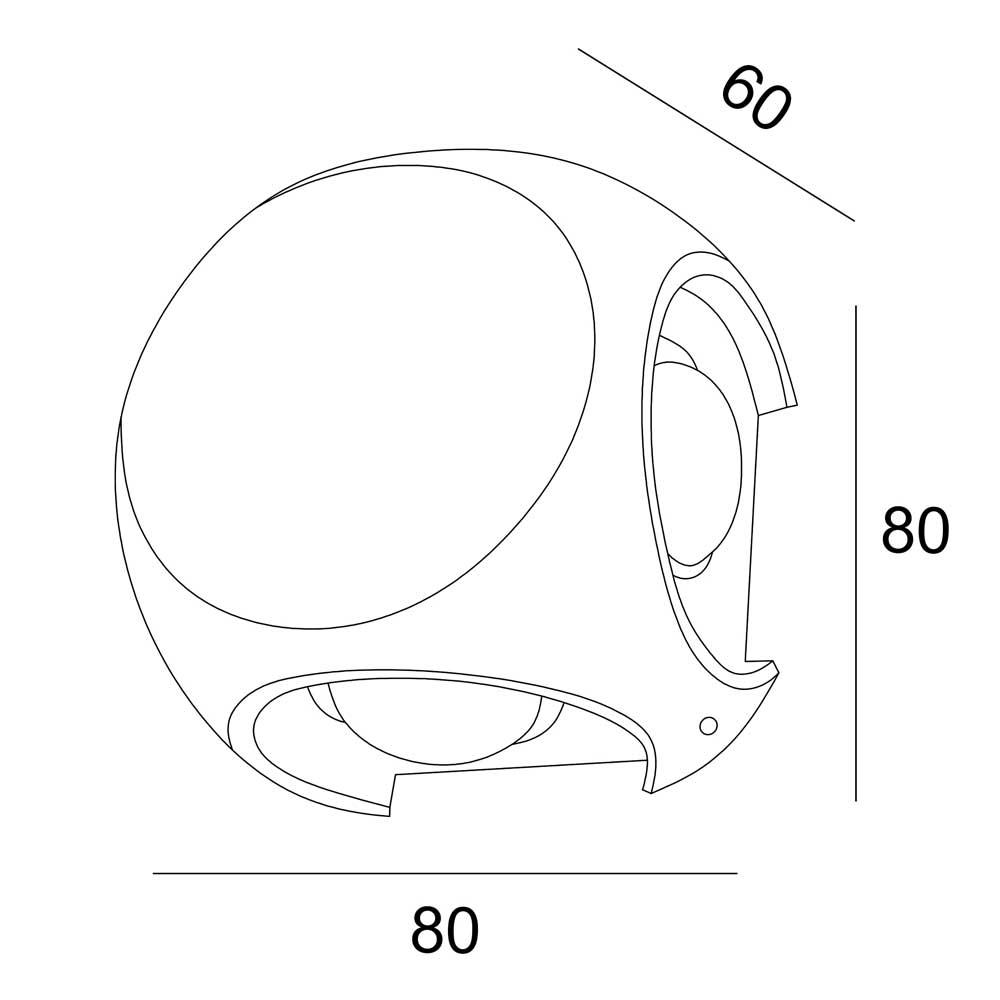 Wall light, Porch light, Alfresco light, Decorative light, Ambient light, 240V AC, 4x1W, 2700K, Sand black