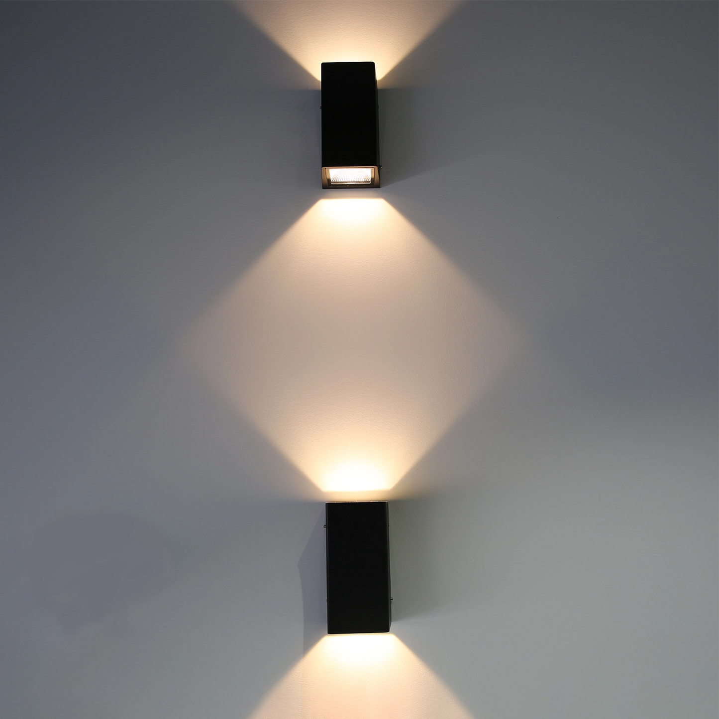 Wall Light, Porch light, Alfresco light, Ambient light, Up and Down Light, 240V AC, 2 x 5W, IP54, 2700K, Square, Sand white