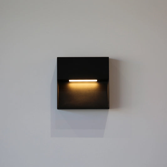 Wall light, Porch light, Alfresco light, Step light, Ambient light,  240V AC, 3 Watt, IP54, 2700K, sand black