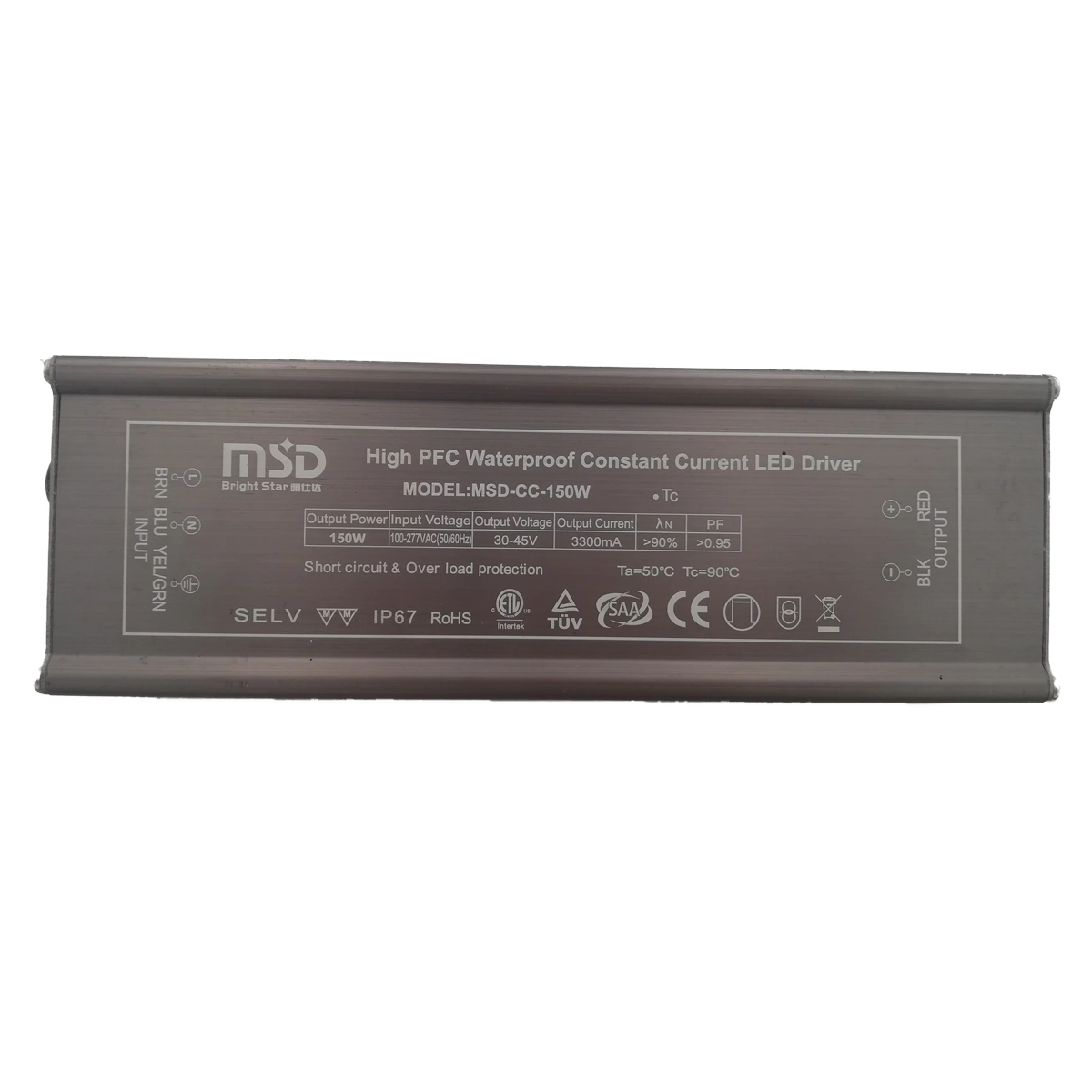 Power Supply, 24VDC, 150W,IP67, flicker free, Constant Current driver