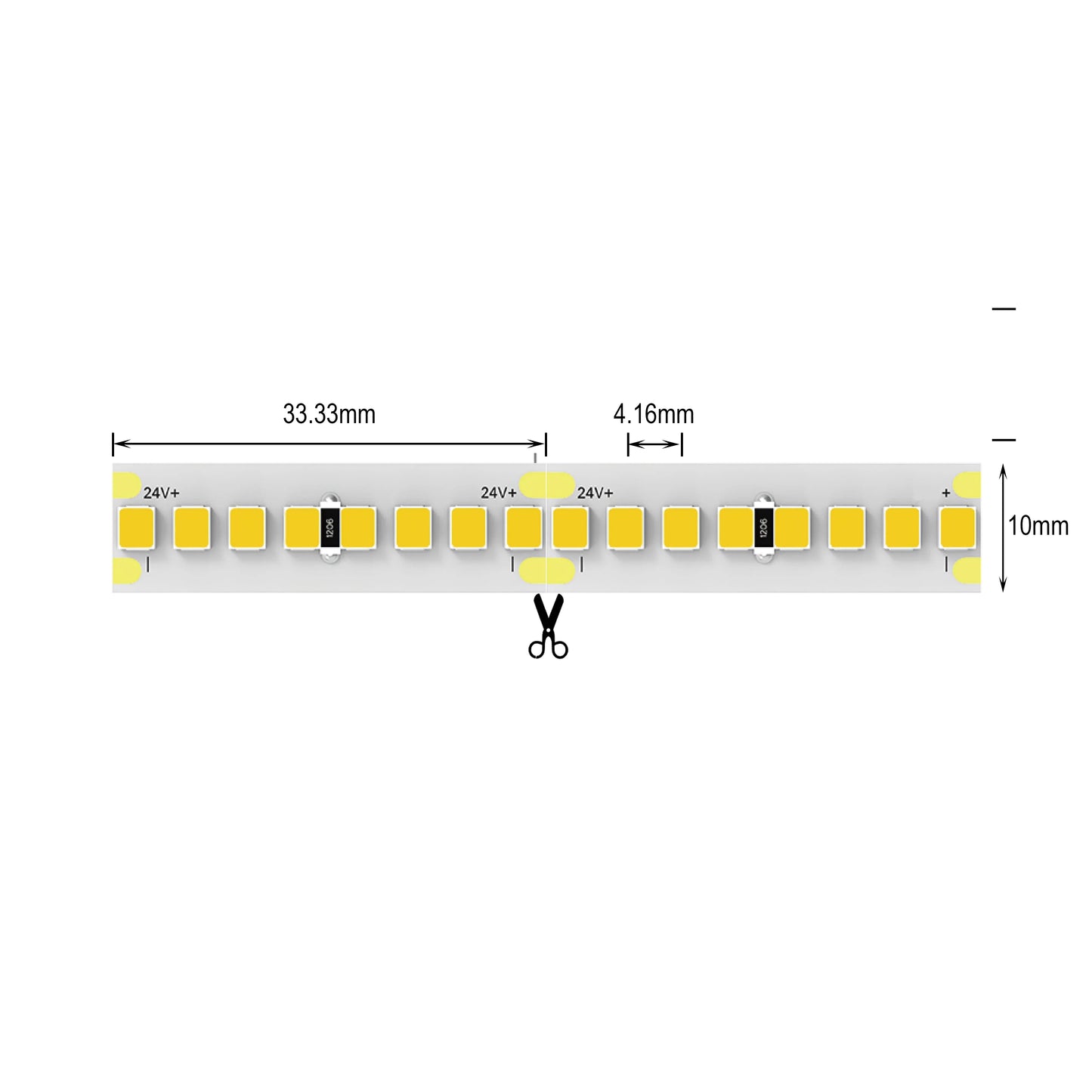 Cool White Strip Light 6000K, 24V, 22W / m, 3300 Lum / m, IP20 ,constant voltage 5 meter roll