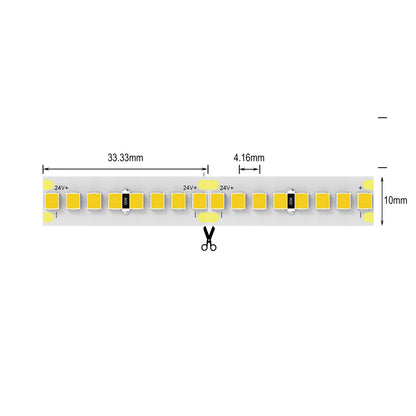 Cool White Strip Light 6000K, 24V, 22W / m, 3300 Lum / m, IP20 ,constant voltage 5 meter roll