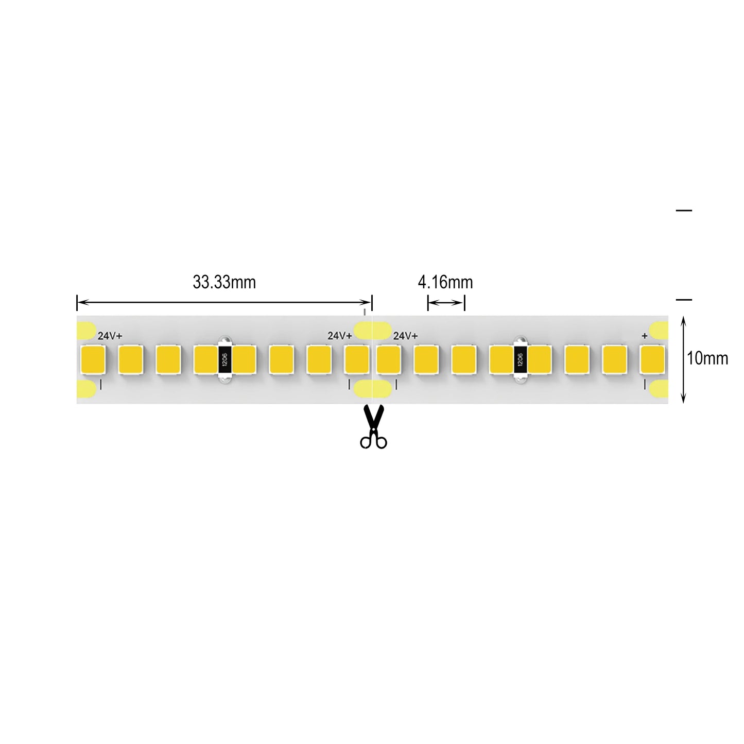 Nebula Series 24V, 320 LED/m, 4000K Natural White 28W/m, 10mm PCB, 4000Lumens/m, IP20, Strip Light, 5m roll