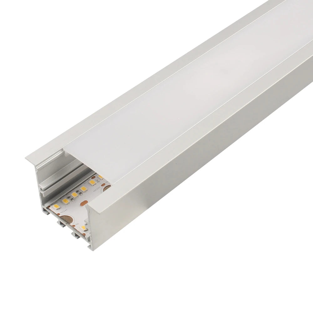 AL-BT-K5035B Recess mounting, Aluminium extrusion, profile, channel for strip light with opal diffuser, 50X35x2500mm