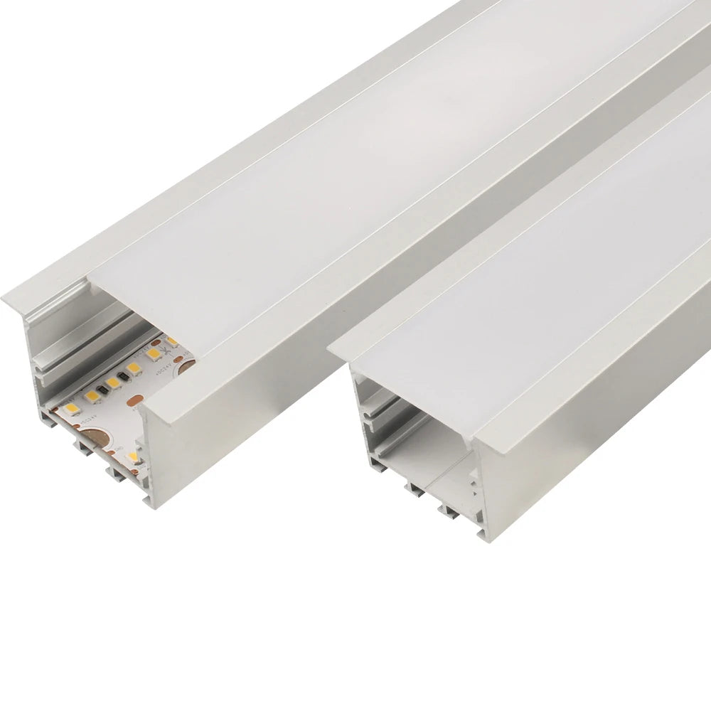 AL-BT-K5035B Recess mounting, Aluminium extrusion, profile, channel for strip light with opal diffuser, 50X35x2500mm