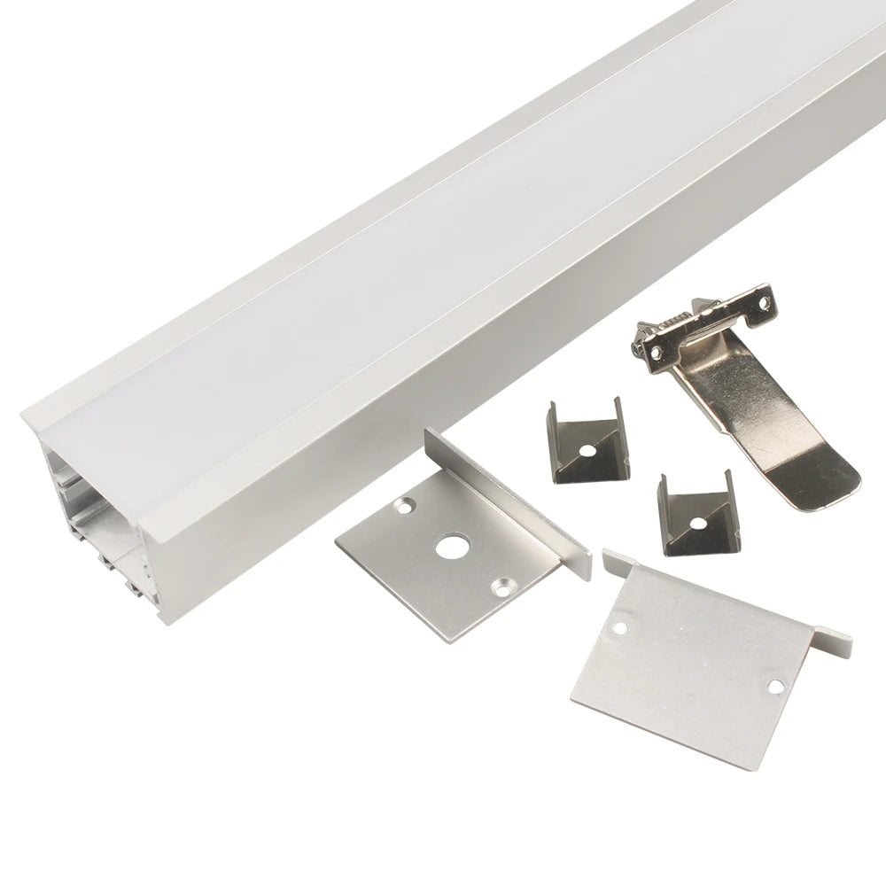 AL-BT-K5035B Recess mounting, Aluminium extrusion, profile, channel for strip light with opal diffuser, 50X35x2500mm