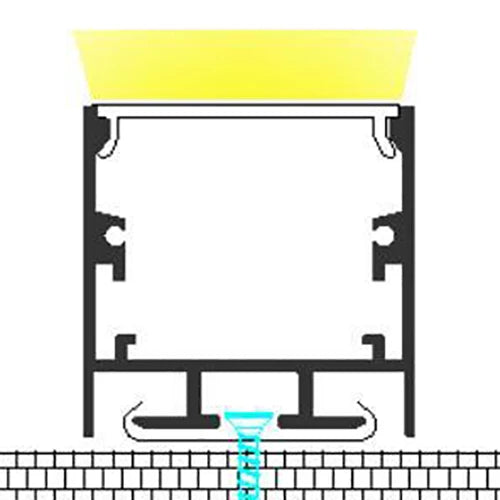 AL-BT-K3535B Surface mounting, Aluminium extrusion, profile, channel for strip light with clear diffuser, 35x35x3000mm