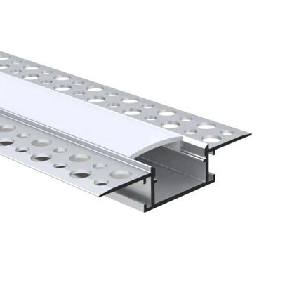 AL-BT-K6214 Embedded mounting Aluminium extrusion, profile, channel for strip light with opal diffuser, 62X14x3000mm