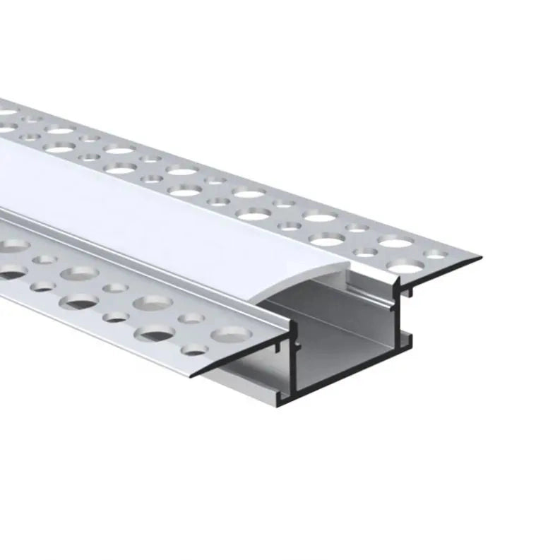 AL-BT-K6214 Embedded mounting Aluminium extrusion, profile, channel for strip light with opal diffuser, 62X14x3000mm