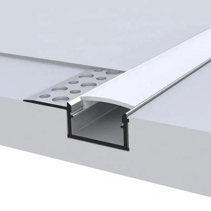 AL-BT-K6214 Embedded mounting Aluminium extrusion, profile, channel for strip light with opal diffuser, 62X14x3000mm