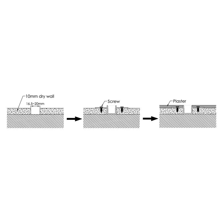 AL-BT-K5615 Embedded mounting Aluminium extrusion, profile, channel for strip light with opal diffuser, 56X15x3000mm