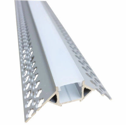 AL-BT-K5323 Embedded mounting Aluminium extrusion, profile, channel for strip light with opal diffuser, 53X23x3000mm