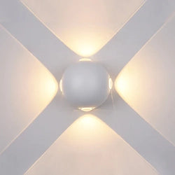 Wall Light, Porch light, Alfresco light, Decorative light, mood light, Up and down Light, 240V AC, 4x1W, IP54, 2700K, Sand white