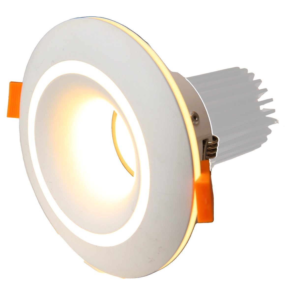 RF22 White-Round fixed IP20 surface mount trim with double halo ring for X Series COB Modules