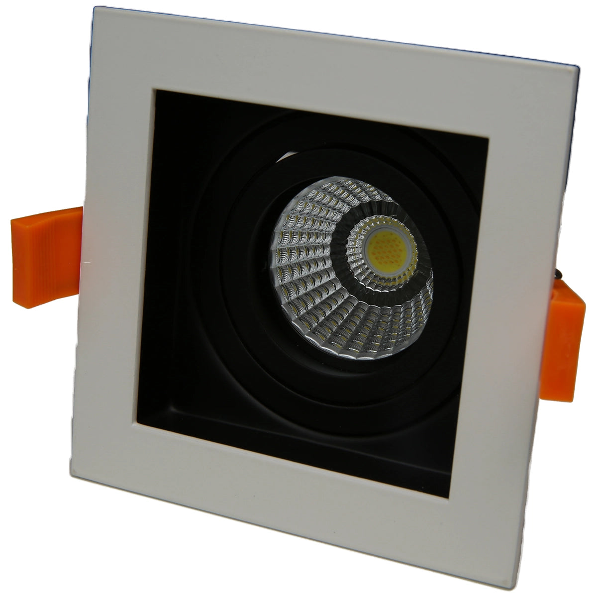 SQ1 Black and White, Square gimbal IP20 single light surface mount trim for X Series COB Modules