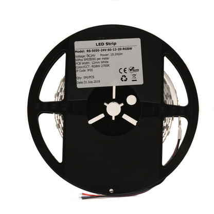 RGBW2700K Strip Light, 12mm PCB, 24V, 160LED/m, 20W/m, IP20 , constant voltage 5m roll