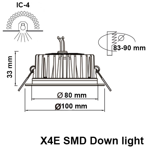 Downlight, tri colour, 10 Watt, Triac Dimming, IC-4, White, SMD down light