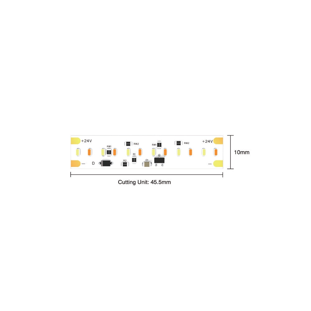 Tuneable White Strip Light 2700K to 6000K 3CCT, 24V, 18 W / m,1550 Lum / m, IP20 , constant voltage 5 meter roll