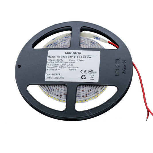 Natural White Strip Light 4000K, 24V, 18W/m, 2200 Lum / m, IP20 ,constant voltage 5 meter roll