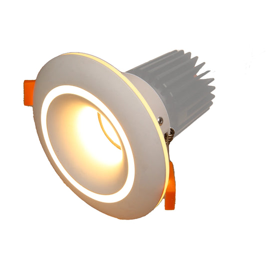 RF22 White-Round fixed IP20 surface mount trim with double halo ring for X Series COB Modules