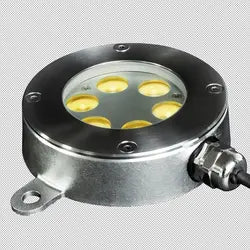 6 x 3 Watt, IP68, 24V, RGB, Pool, Pond Light, Stainless Steel, Surface Mount, Clear Diffuser