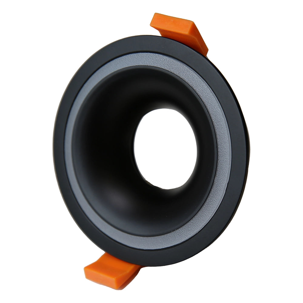 RF6 Black-Round fixed IP20 surface mount trim with halo ring for X Series COB Modules