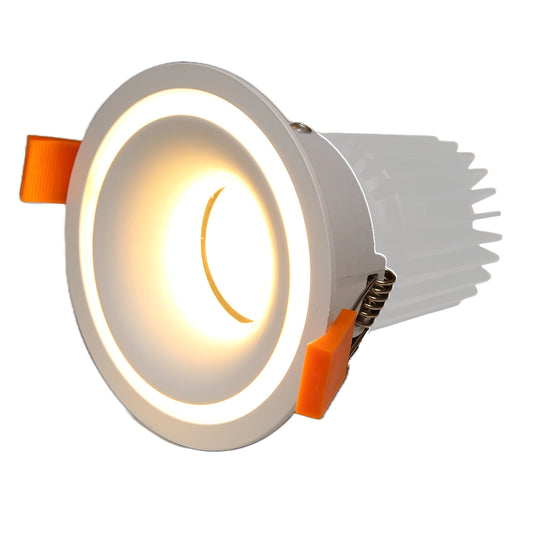 RF6 White-Round fixed IP20 surface mount trim with halo ring for X Series COB Modules