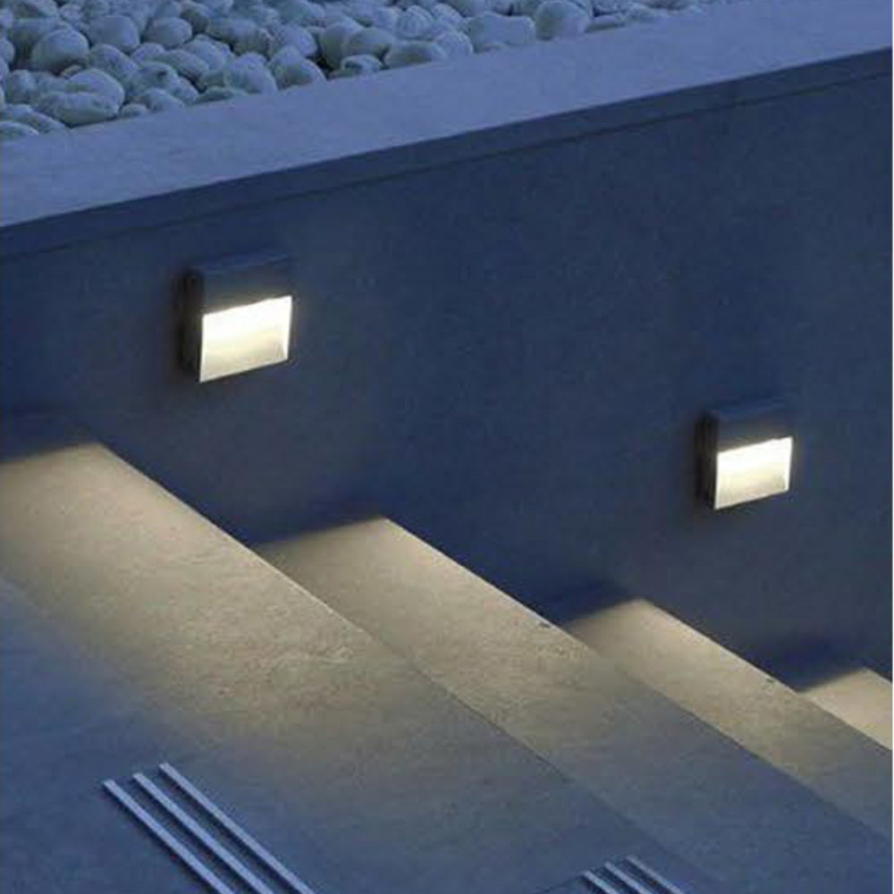 Wall light, Porch light, Alfresco light, Step light, Ambient light,  240V AC, 3 Watt, IP54, 2700K, sand black