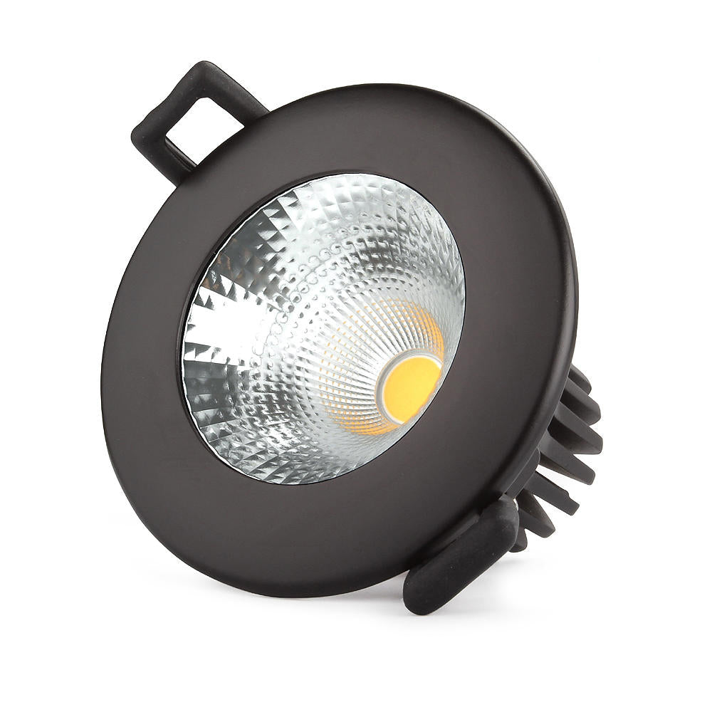 Commercial 12 Watt COB LED Down light IP20 Tri-colour Flicker free  Triac Dimmable Black