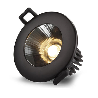 Commercial 12 Watt COB LED Down light IP20 Tri-colour Flicker free  Triac Dimmable Black