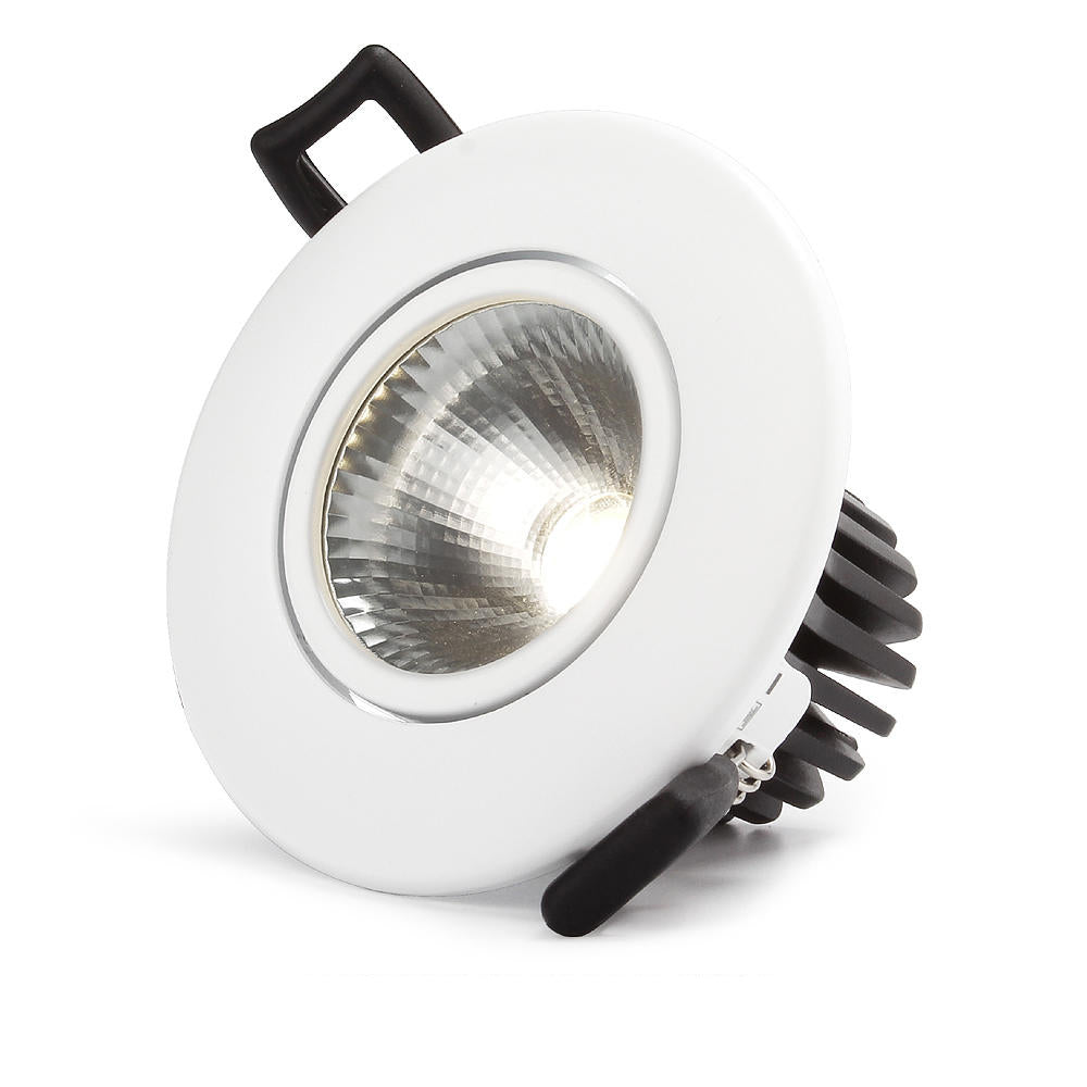 Commercial 20 Watt COB LED Down light IP54 gimbal Tri-colour Flicker free Triac Dimmable White
