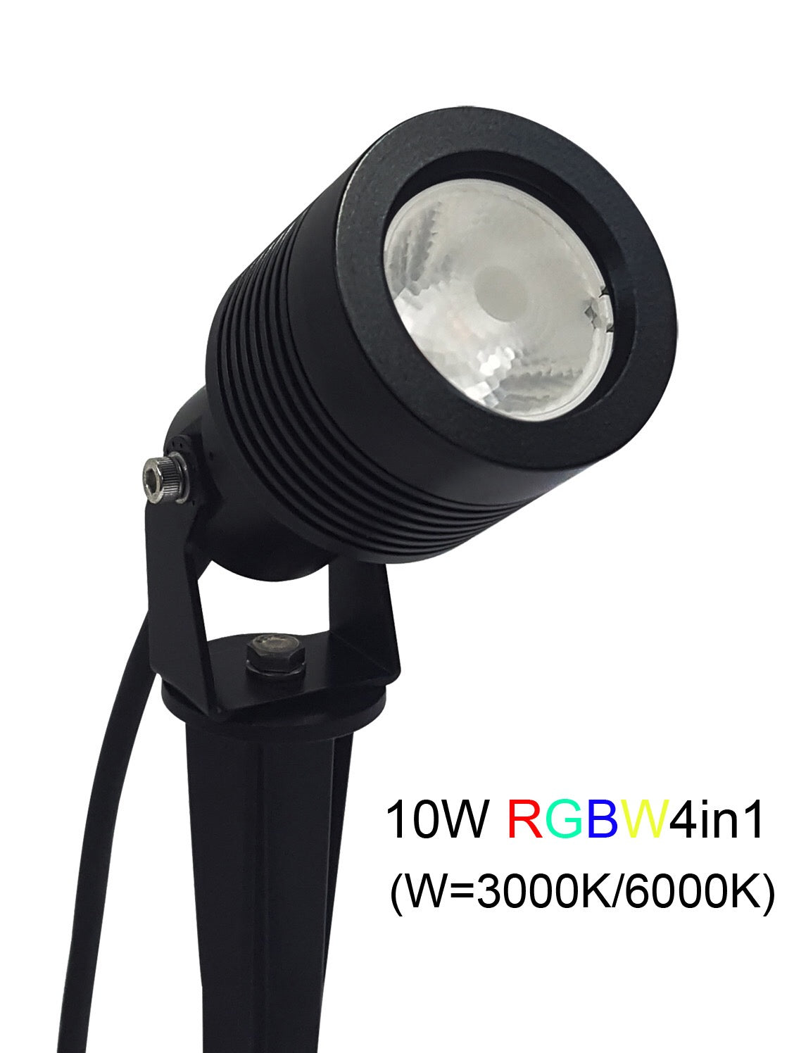 RGBW Spot light, 9 Watt, IP65, 24V, Outdoor, Surface or Spike Mounted