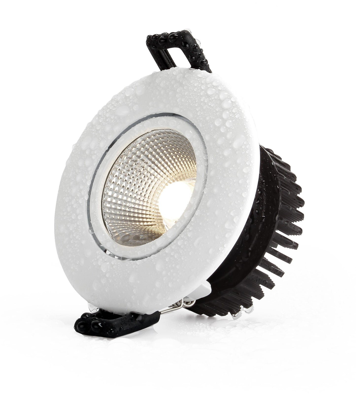 Commercial 12 Watt COB LED Down light IP54 gimbal Tri-colour Flicker free Triac Dimmable White